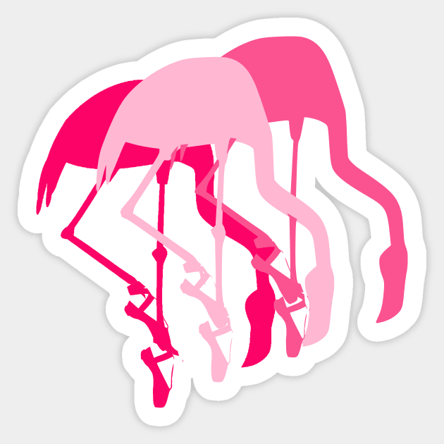 Funny Flamingo Ballerinas Wearing Pointe Toe Shoes Sticker by TammyWinandArt